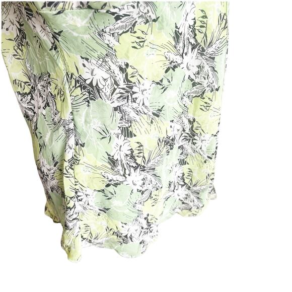 JKLA California Women’s Y2K Tank Chiffon Size Large Green White Sweetheart Neck - Picture 13 of 14